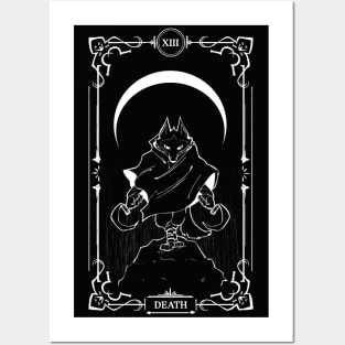 puss in boots tarot death white Posters and Art